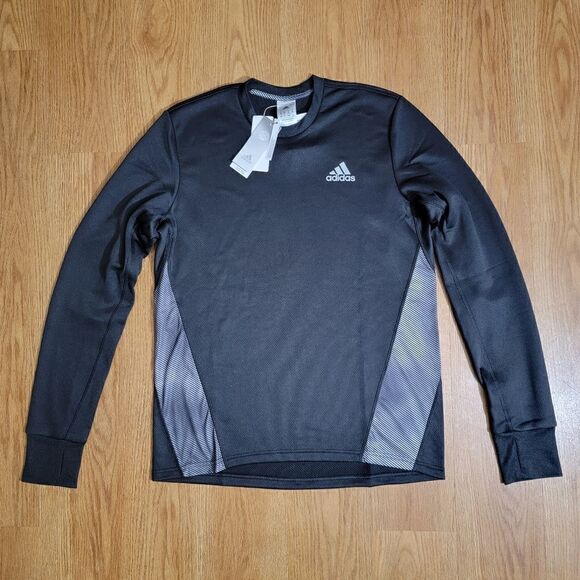 Adidas Run The Block Men's Sweatshirt Black Grey Medium M Aeroready Ultraboost - Picture 1 of 13